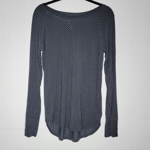 GapBody Gray Black Polka Dot Long Sleeve Top Size M Stretch Soft Shirt
